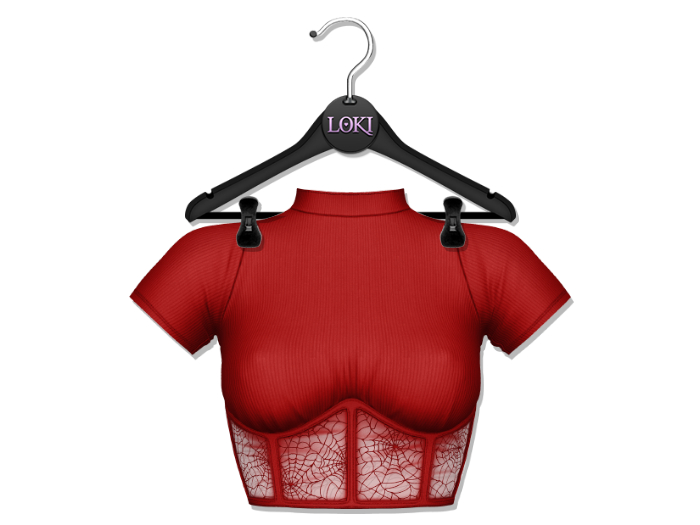 Loki - Webby Corset Top - Red