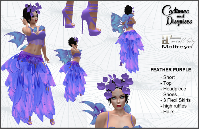 Costume feather flexi purple