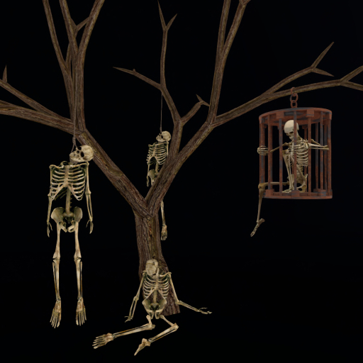 MC Halloween Hanging Skeleton Tree