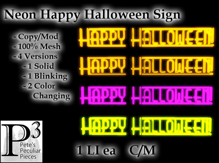 [P3] - Neon Happy Halloween Sign