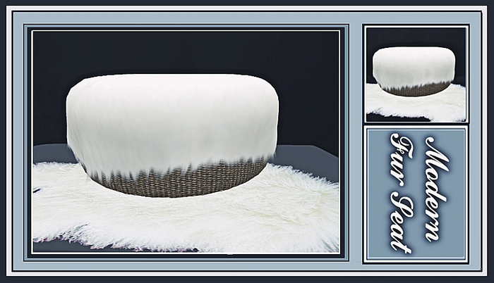 Modern Fur Stool with Poses