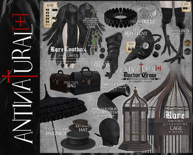 ANTINATURAL[+] Doctor Crow / M / Crow Legs / BLACK