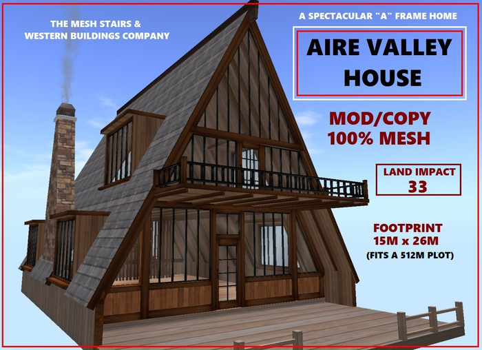 AIRE VALLEY HOUSE A Frame 33 Li  15x26