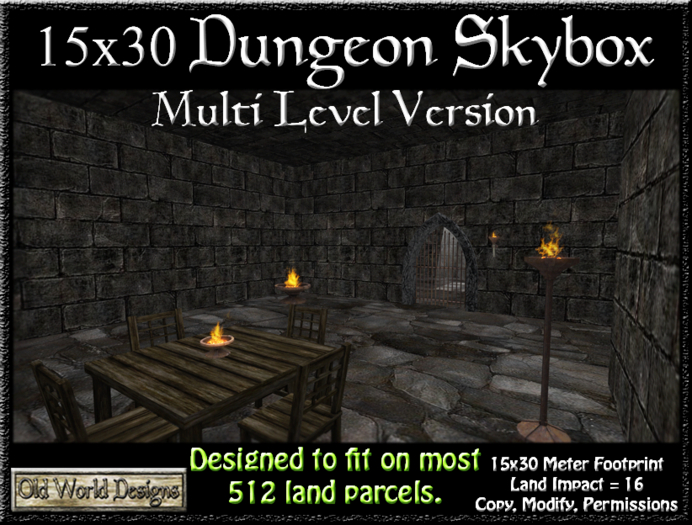 15x30 Dungeon skybox Multi level boxed