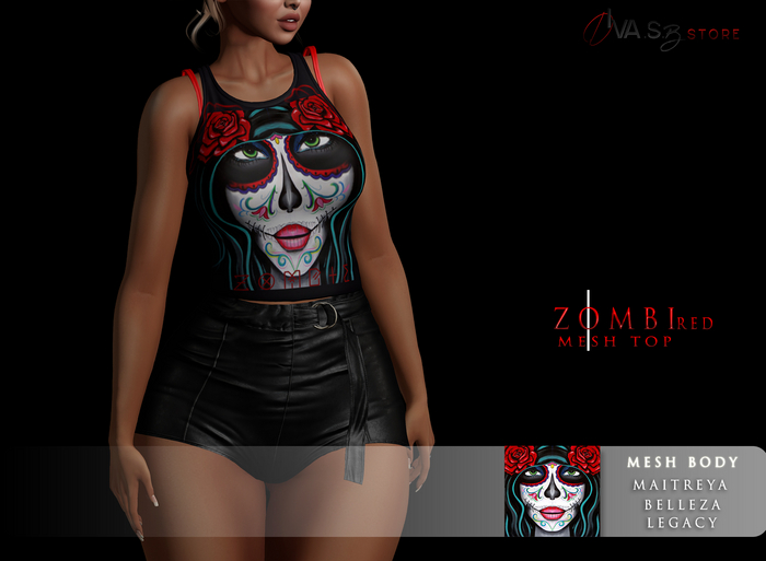 DIVA.S.B ZOMBI RED MESH TOP
