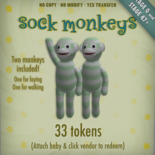 [Zooby Legacy Baby] Zooby Token Toys - Smart Toy Monkey Green Stripe