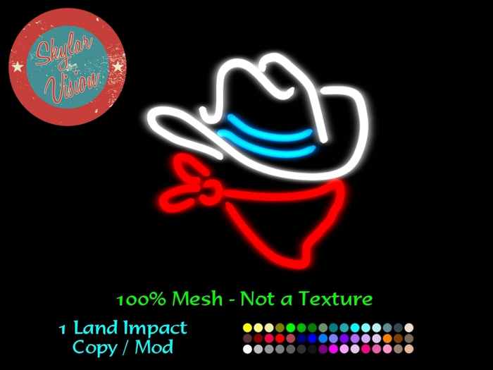 SkylarVision - Neon Cowboy Hat Sign