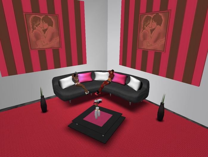 Sculpted Low Prim Leather Couch Set non static Sitanimations
