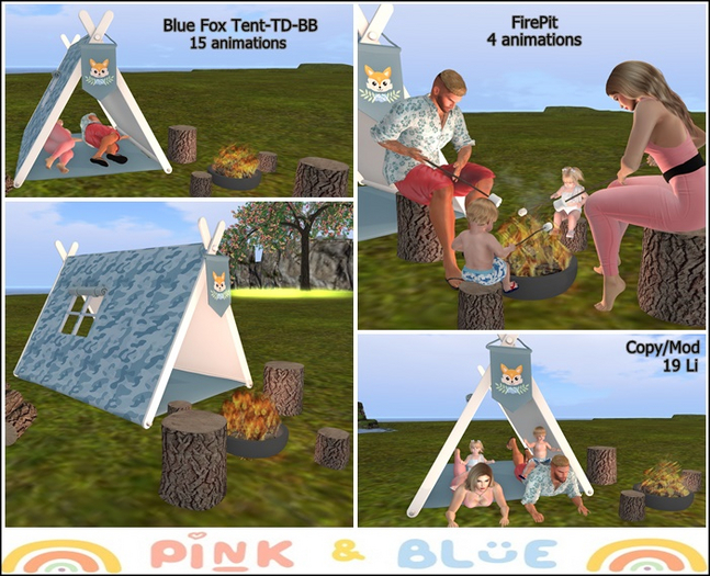 Blue Fox Tent-TD_BB{Pink&Blue}