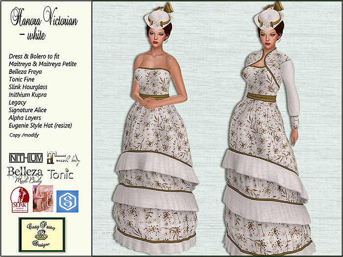 Crazy Pastry Designs Hanora Victorian - white