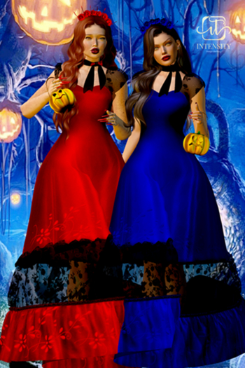 *INT**-Dress Black and Headpiece Halloween