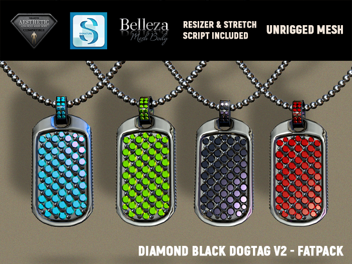 [7/11] Diamond DogTag Black - V2 FULLPACK