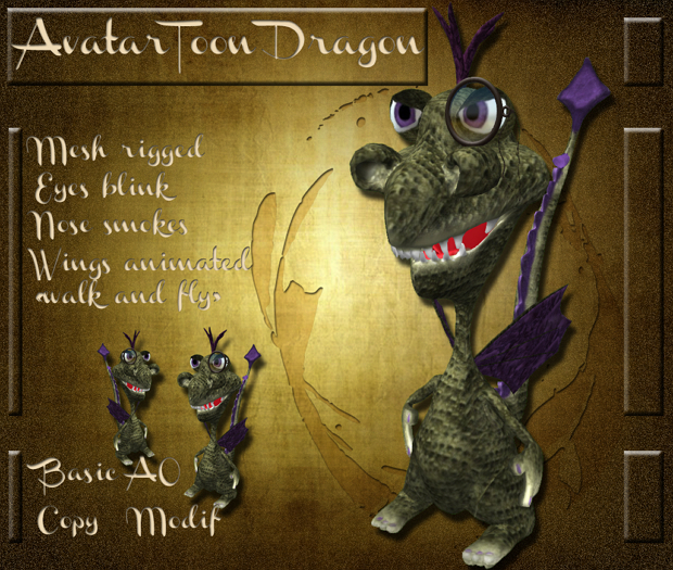  Avatar Dragon Mesh Rigged *** Green * Rcr*