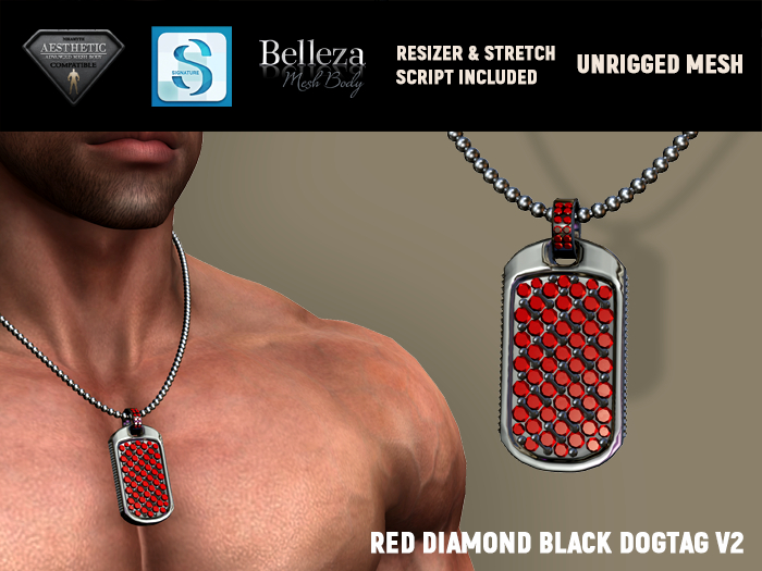 [7/11] Diamond DogTag Black Red V2