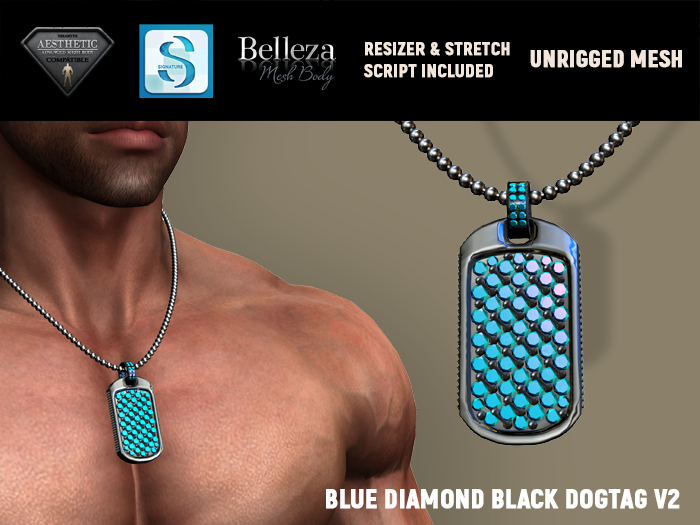[7/11] Diamond DogTag Black Blue V2