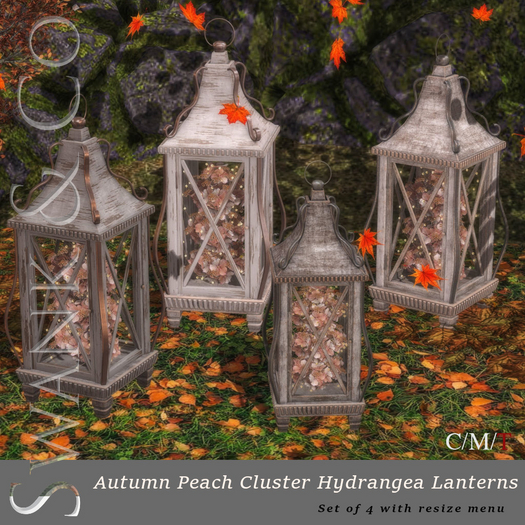 Swank & Co. Autumn Peach Hydrangea Cluster Lantern