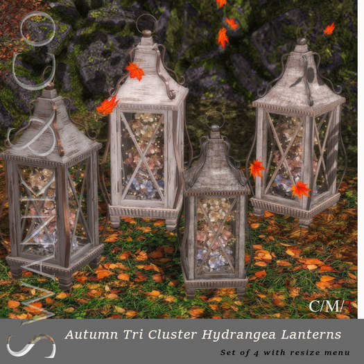 Swank & Co. Autumn Tri Hydrangea Cluster Lantern  
