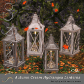 Swank & Co. Autumn Cream Hydrangea Lantern 