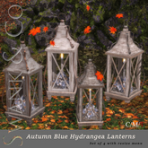 Swank & Co. Autumn Blue Hydrangea Lantern 