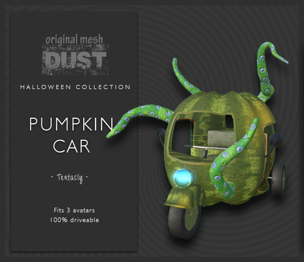 DUST: Driverable pumpkin car tentacly - kids&adults sizes