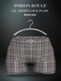 POISON ROUGE Liz Shorts Gray Plaid