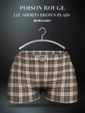 POISON ROUGE Liz Shorts Brown Plaid
