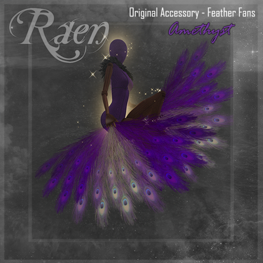 -Accessory- Feather Fans (Amethyst)