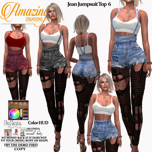 AmAzInG CrEaTiOnS Jean Jumpsuit Top  6
