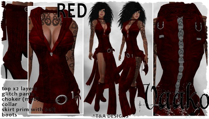 *T&A Designs* VAAKO RED outfit accessories and boots  *TD*