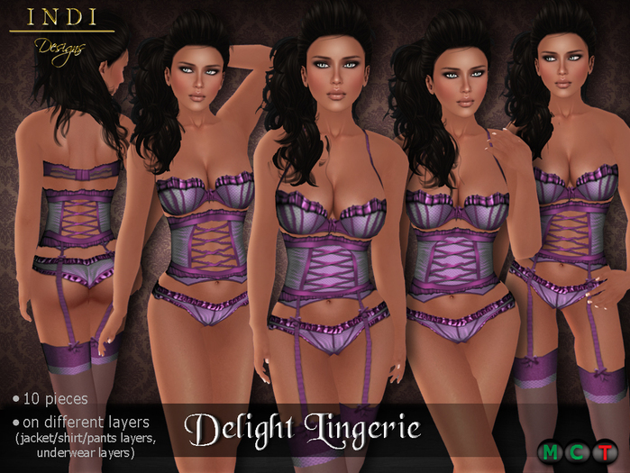 INDI Designs - Delight Lingerie Purple