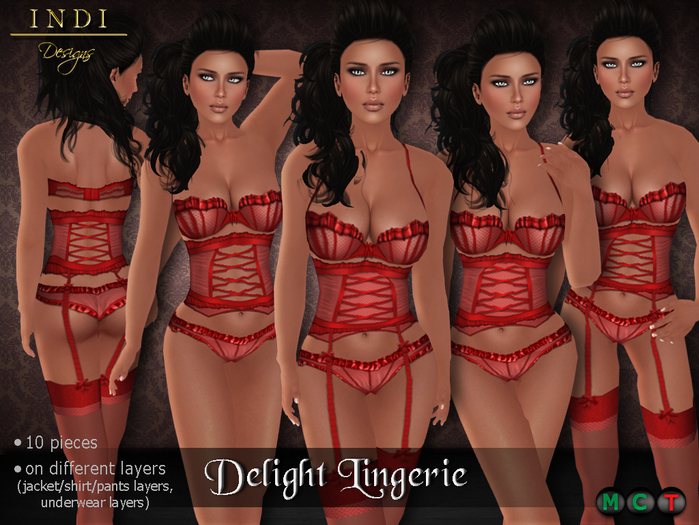 INDI Designs - Delight Lingerie Red
