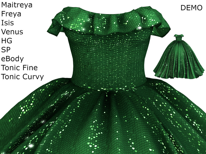~PP~ DEMO Royal Emerald Sequin Ball Gown