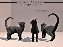 Zara Mesh - Animals - Black Cat 3 - FULL PERM MESH