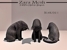 Zara Mesh - Animals - Black Cat 1 - FULL PERM MESH