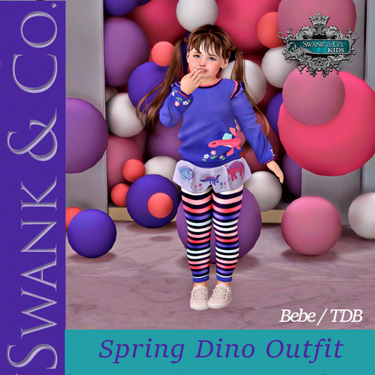 Swank & Co.  Spring Dino Outfit Blue Bebe /TDB 