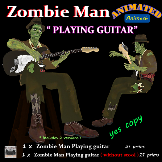 Zombie Man Playing guitar