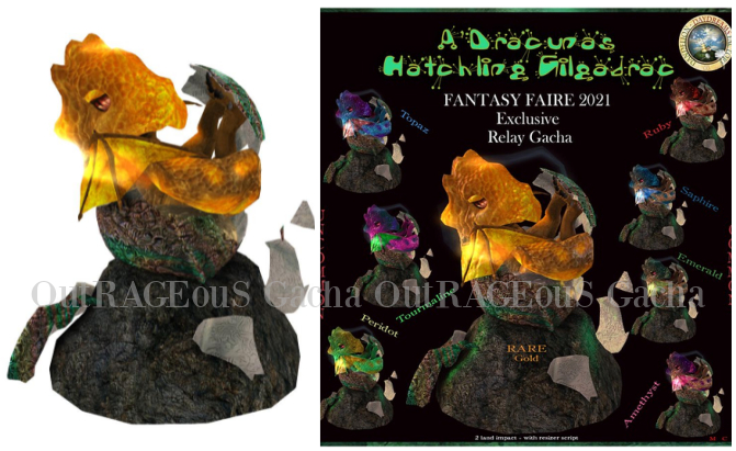 DDDF A'Dracunas Hatchling Statue - Gold RARE