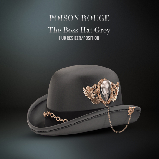 POISON ROUGE The Boss Hat - Grey (Unisex)