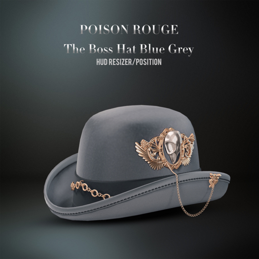 POISON ROUGE The Boss Hat - Blue Grey (Unisex)