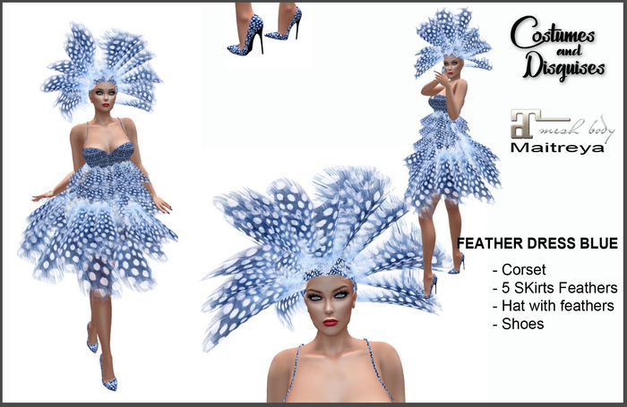 FEATHER DRESS BLUE for Maitreya