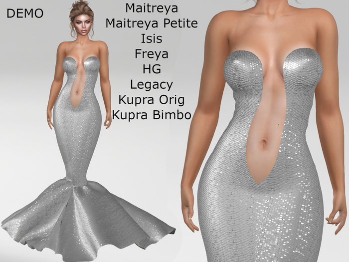 ~PP~DEMO Sequined Genie Gown -  White