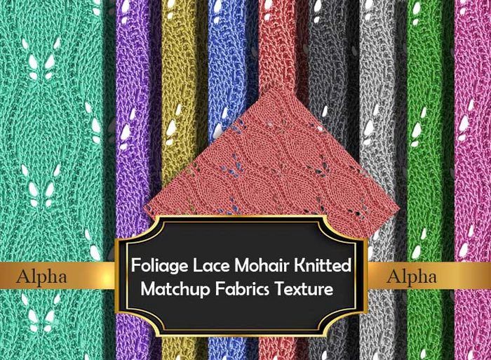 Foliage Lace Mohair Knitted Textures seamless(Alpha)