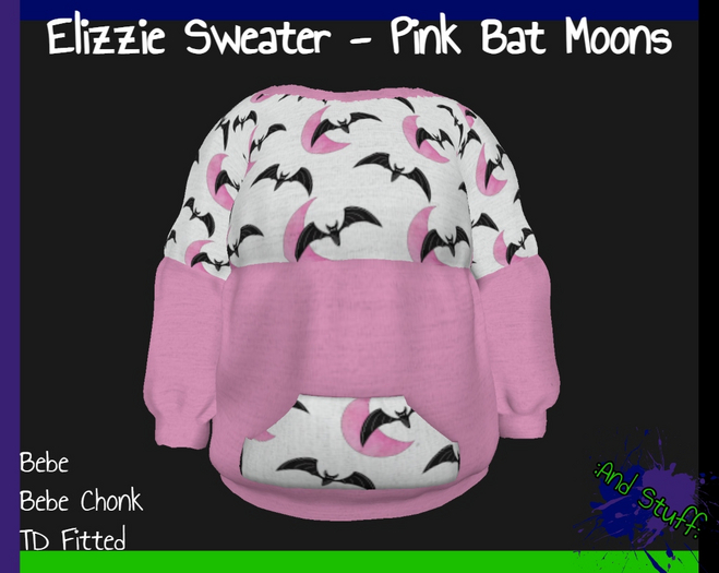 :And Stuff: Elizzie Sweater - Pink Bat Moons