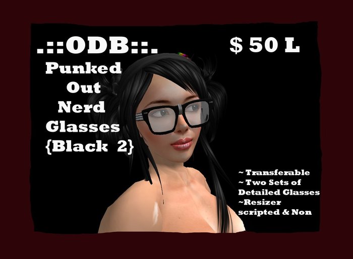 .::ODB::. Punked Out Nerd Glasses [Black] {Boxed}