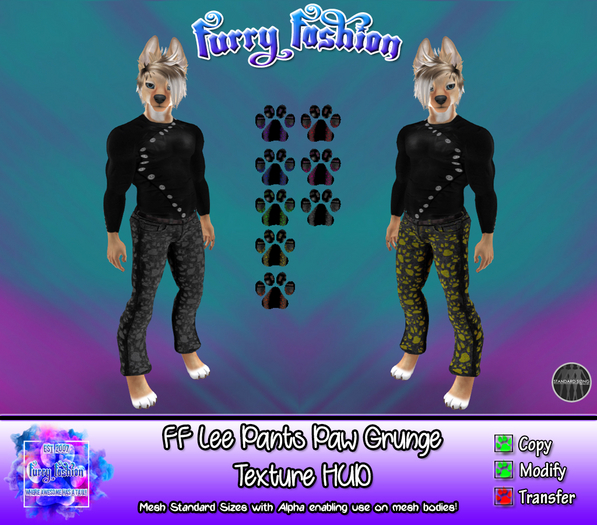 ~FF~ Lee Pants Paws Grunge