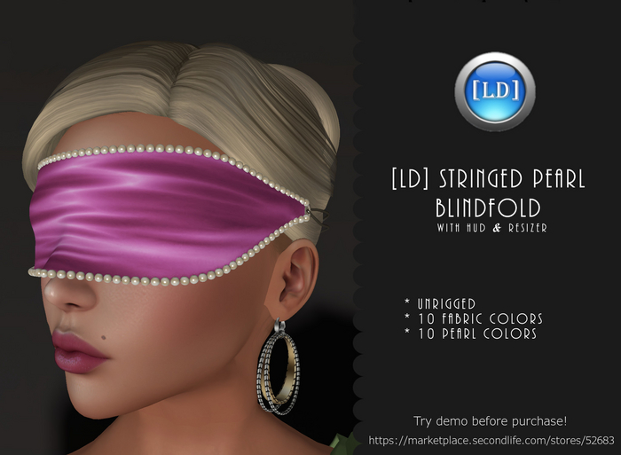 [LD] Stringed Pearl Blindfold w HUD & Resizer