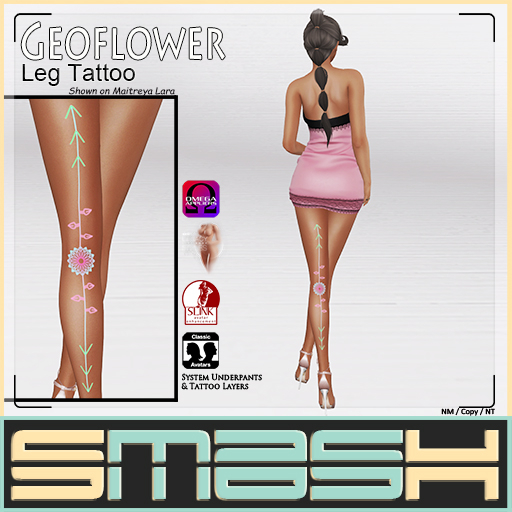 SMASH Leg Tattoo - Geoflower