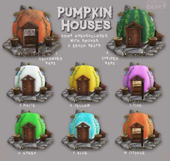 2 DUST: Pumpkin House Striped RARE