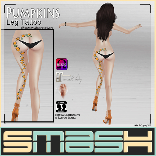 SMASH Leg Tattoo - Pumpkins (BOXED)