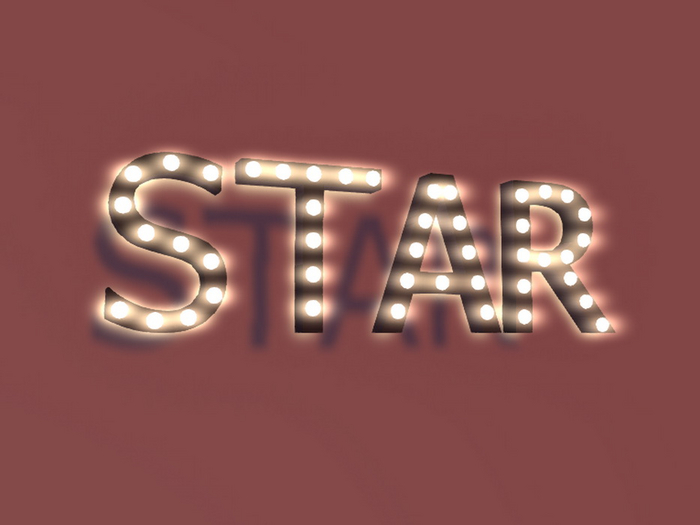 [Px] "STAR" Illuminated Light Bulbs Sign